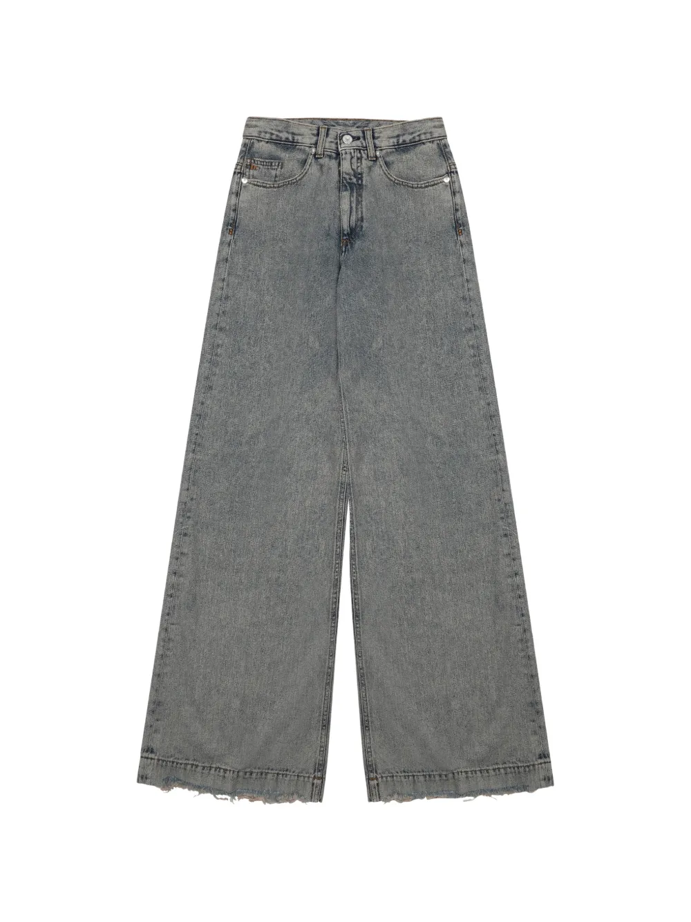 Nine In The Morning faded frayed-hem jeans - Blu