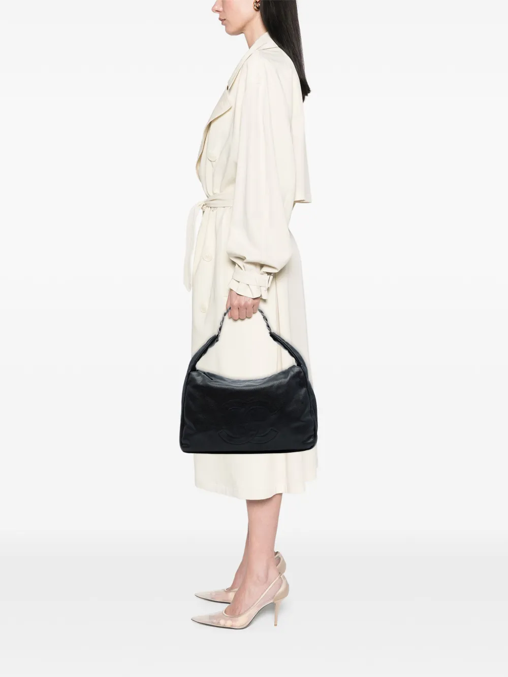 Pre-owned Chanel 2009-2010 Caviar 31 Hobo Bag In Black