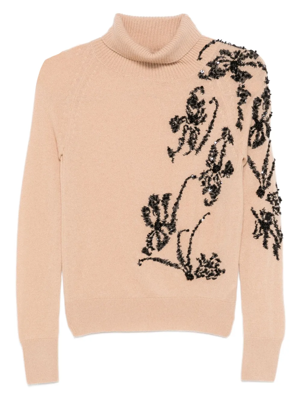 Ermanno Scervino Rollkragenpullover mit Blumen | Braun | Image 1