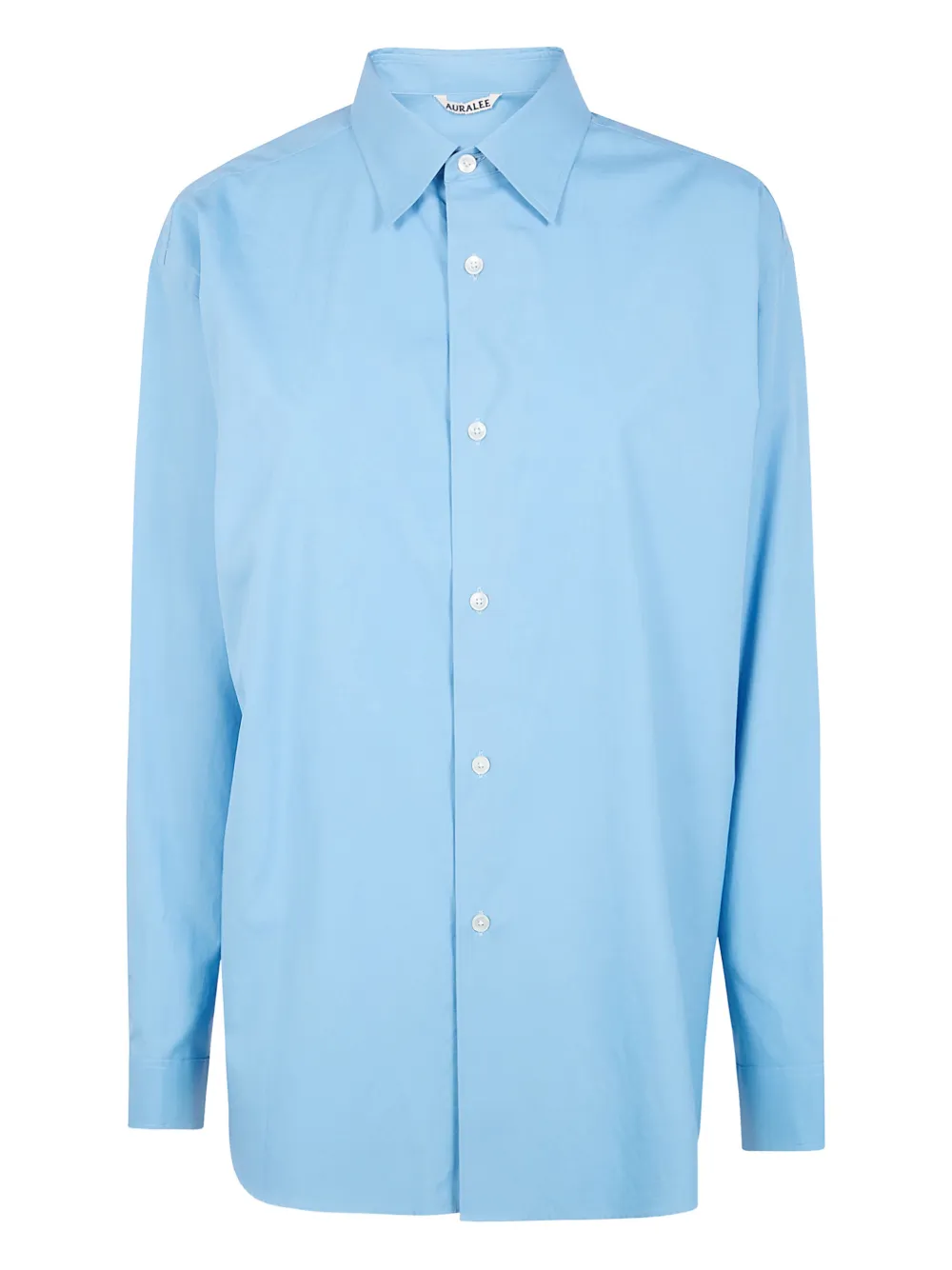 Auralee Washed Finx Twill Shirt In Blue