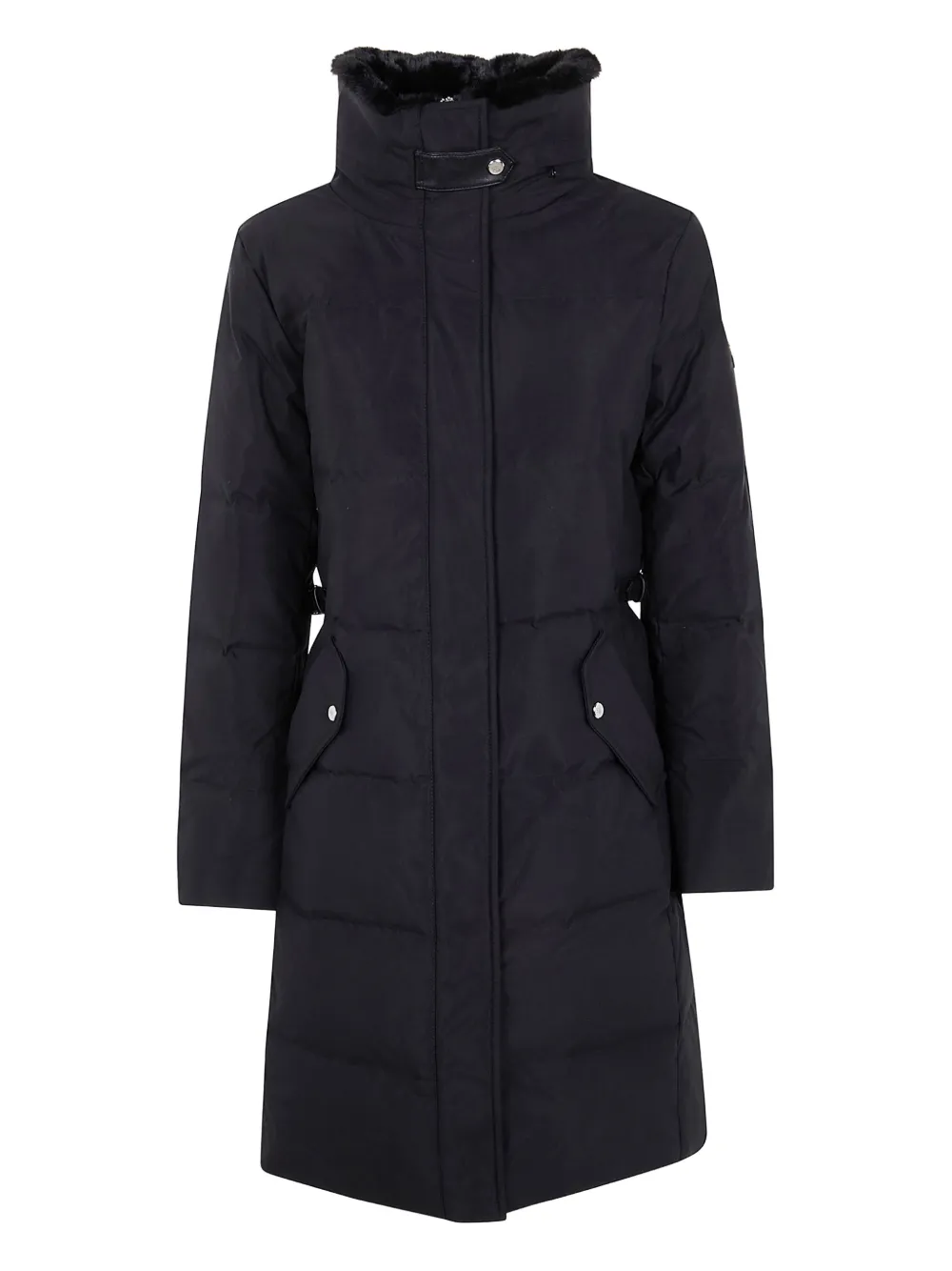 Ralph Lauren Faux-fur Collar Coat In Black