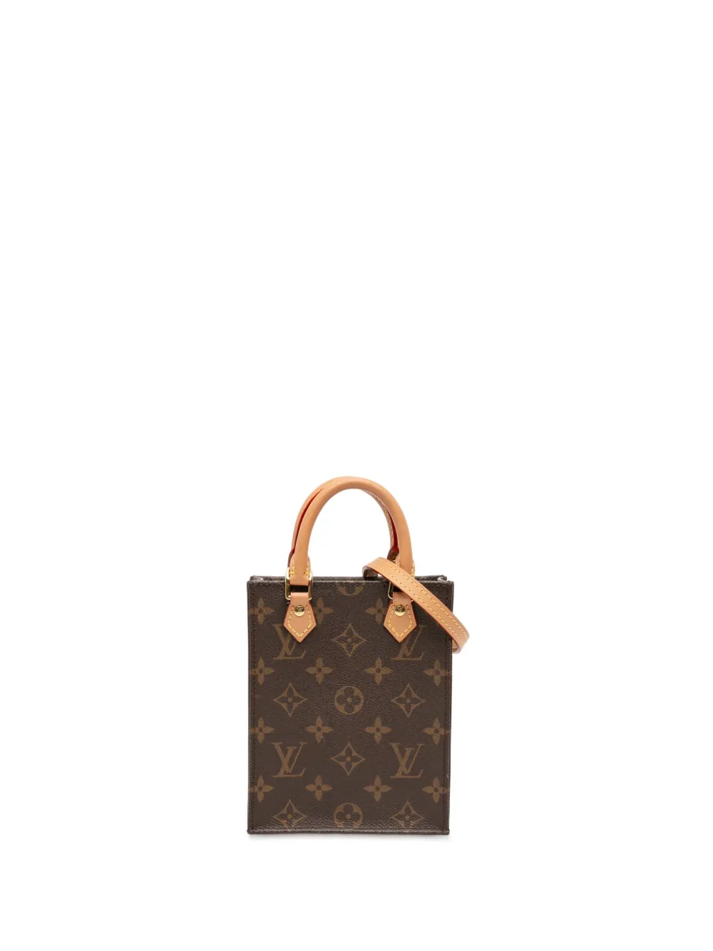 Pre-owned Louis Vuitton 2020 Monogram Petit Sac Plat Satchel In Brown