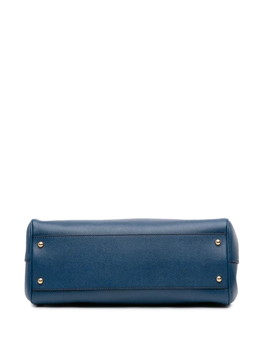 Pre-owned Dolce & Gabbana 2009 Large Calfskin Miss Sicily Satchel In Blue