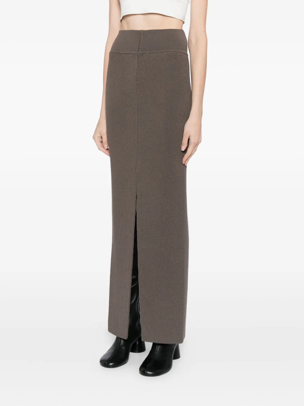 Rick Owens Sliced Skirt In Brown