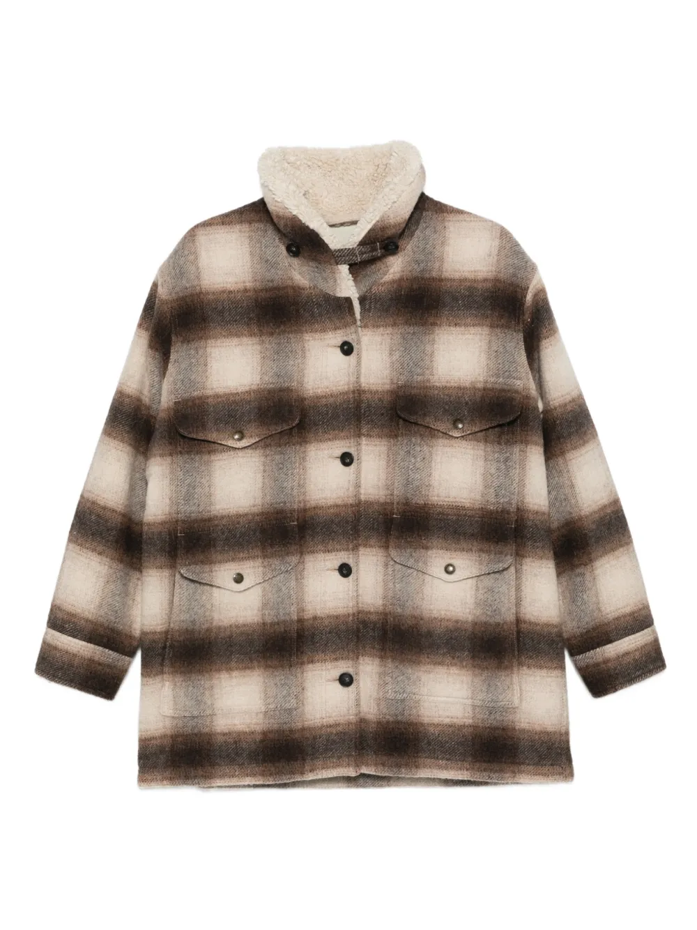 Filson Kodiak plaid shearling-collar coat | marrón | Image 1