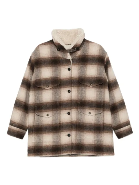 Filson Kodiak plaid shearling-collar coat