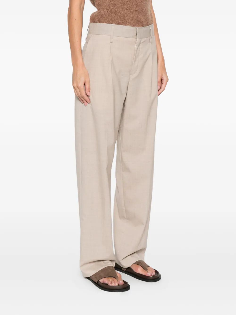  Federico Cina Pleated Trousers - Neutrals 