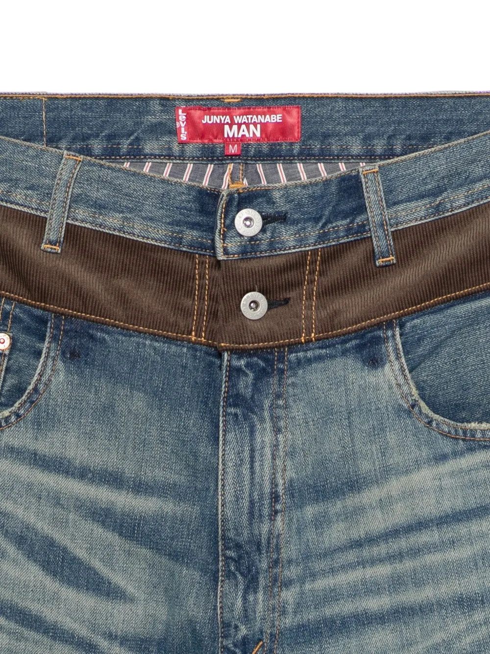 Junya Watanabe MAN x Levi's jeans met vlakken Blauw