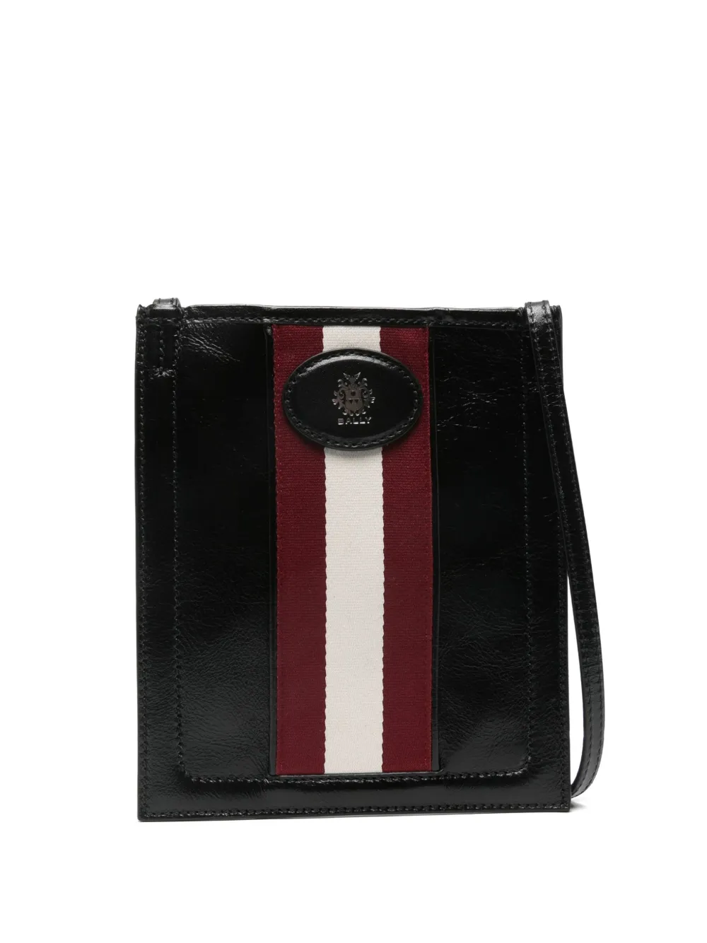 Bally Stripe-design Messenger Bag In Black