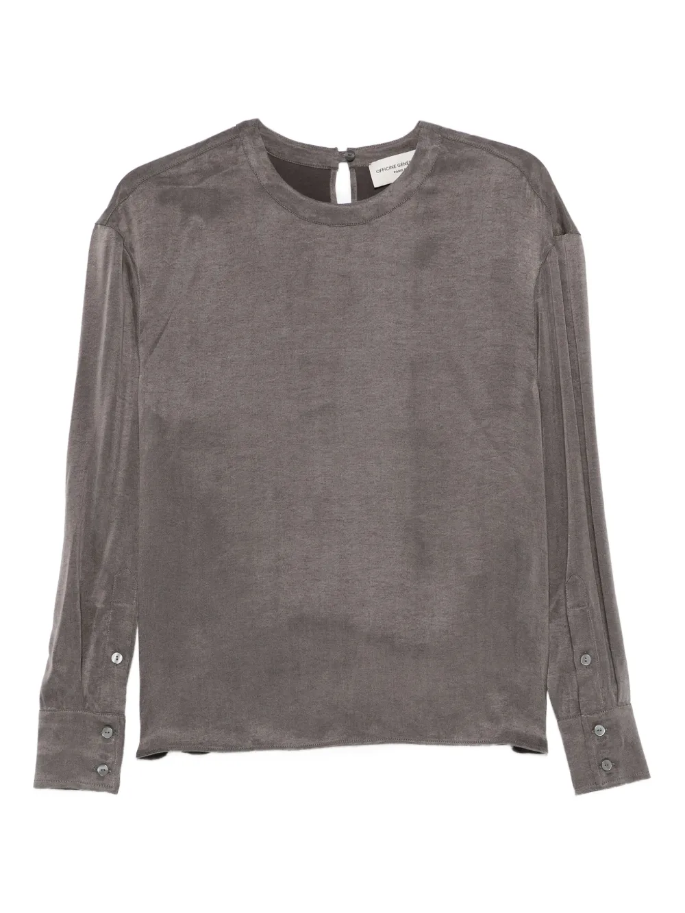 Officine Generale Rimy Buttoned Long-sleeve Top In Gray