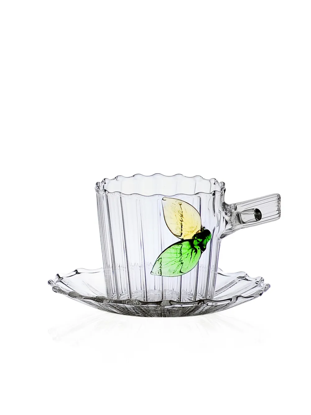 Ichendorf Milano Leaves-detail Coffee Cup In Transparent