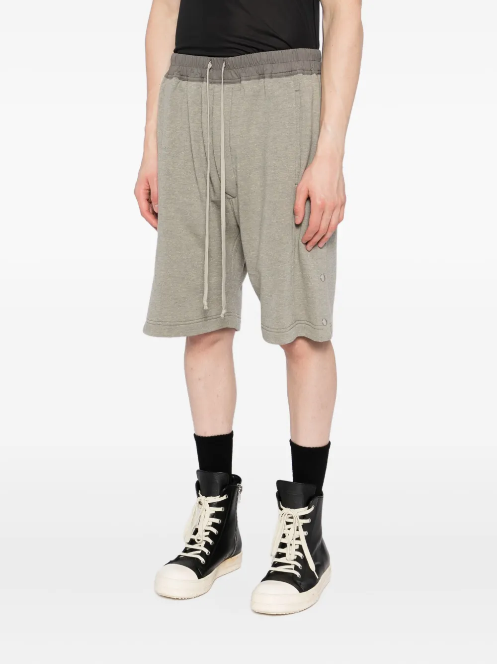 Rick Owens Drkshdw Pusher Drawstring-waist Shorts In Gray