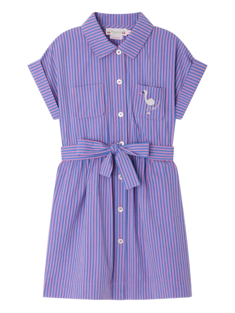 Bonpoint Abito Gisele a righe con ricamo - Viola
