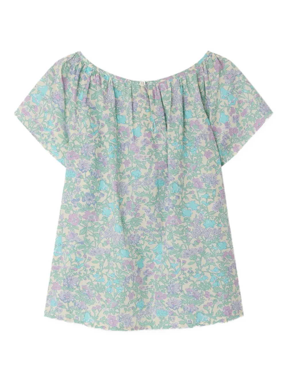 Bonpoint Lorette Smocked Floral Blouse In Multi