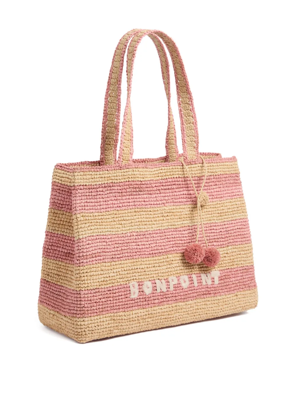 ESMA 条纹拉菲草手提包