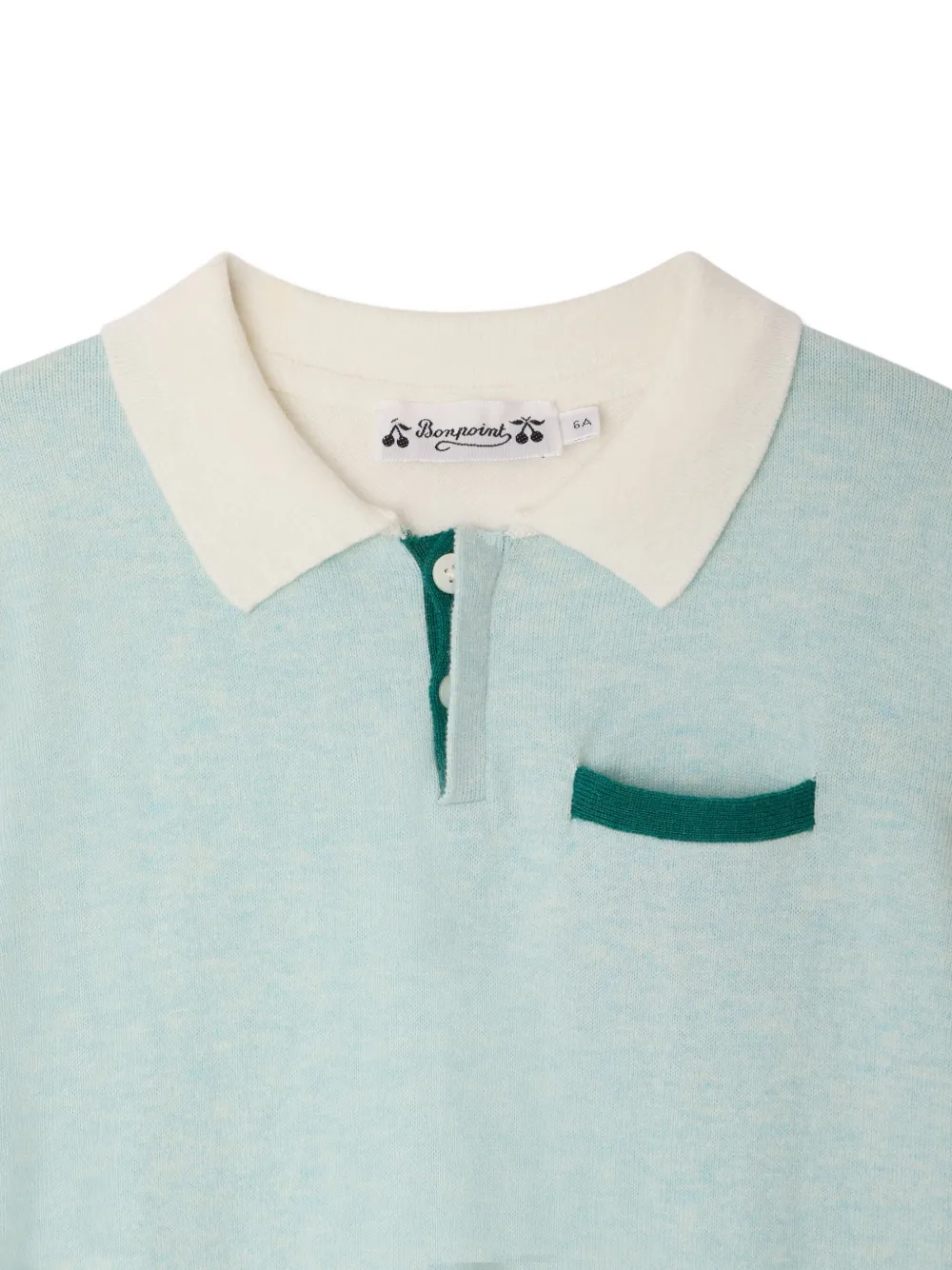 Bonpoint Laser poloshirt met zak en vlakken Groen