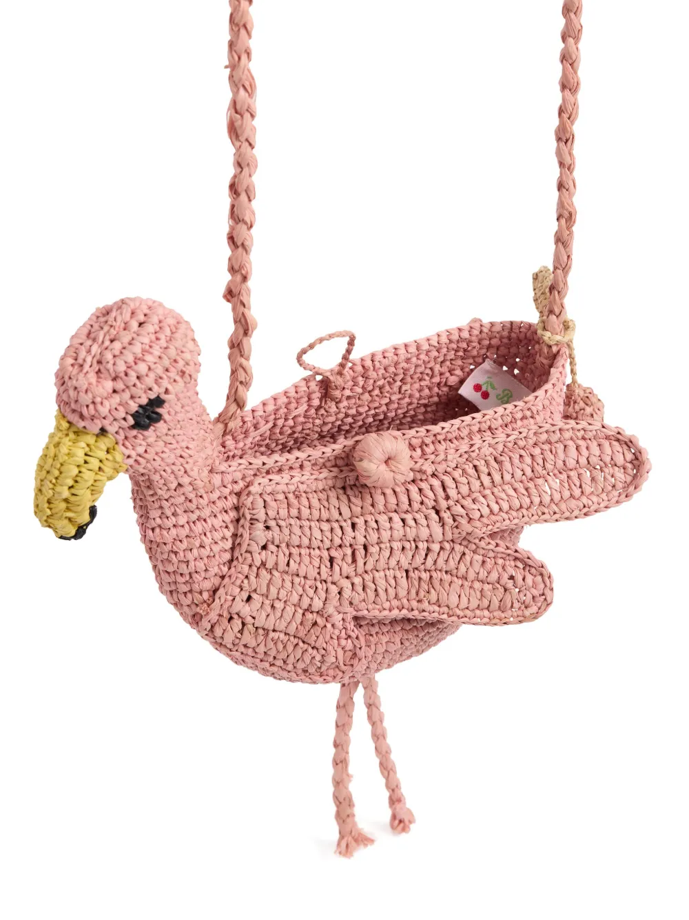 Bonpoint Lany Flamingo Raffia Cross Body Bag In Pink