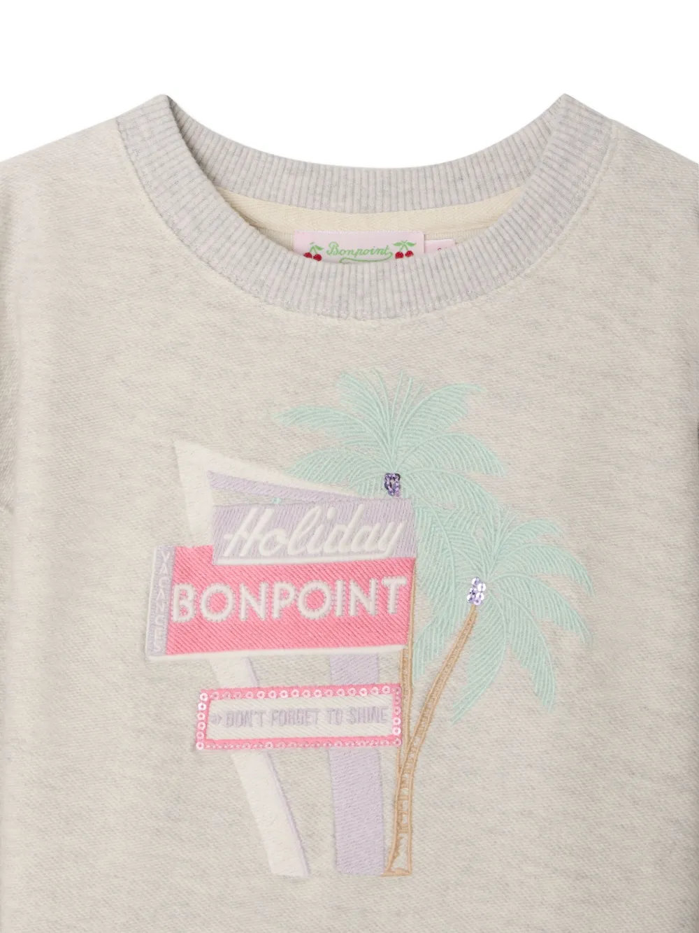  Bonpoint Tayla Embroidery Sweatshirt - Grey 
