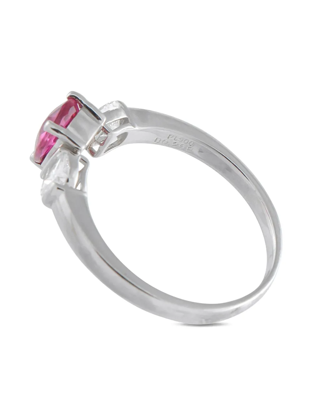 LB Exclusive platinum embellished diamond and ruby ring | Image 2