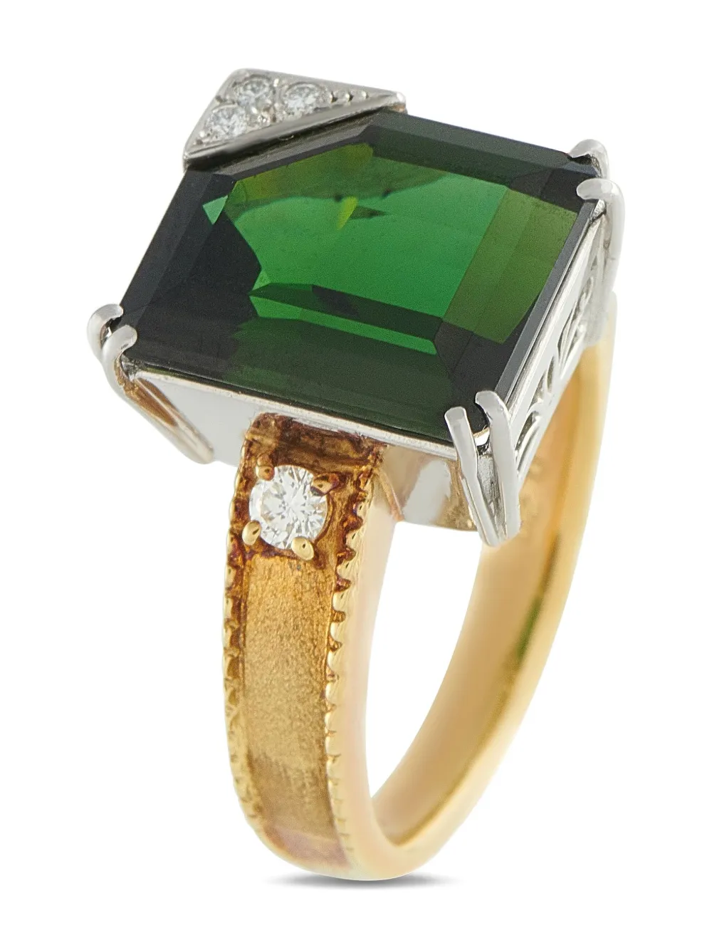 LB Exclusive 18K yellow gold diamond and tourmaline ring - Oro