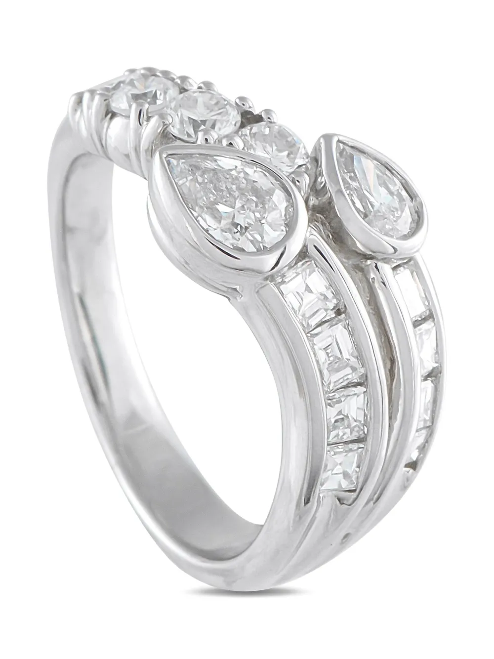 LB Exclusive platinum embellished diamond ring - Silber