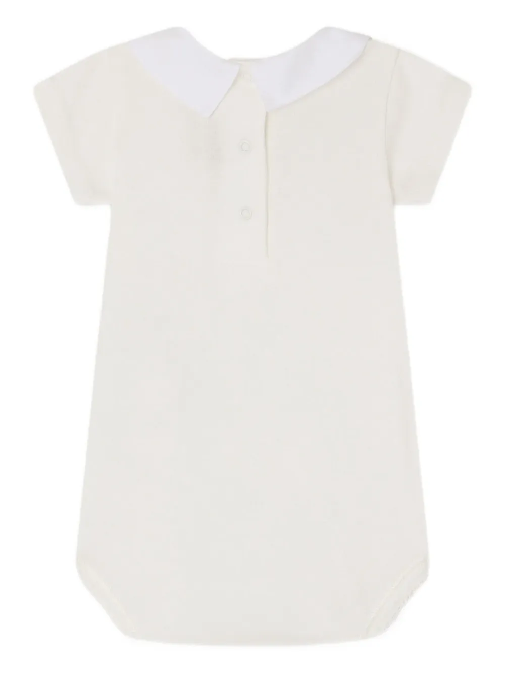 Bonpoint Romper met borduurwerk en kraag - Beige