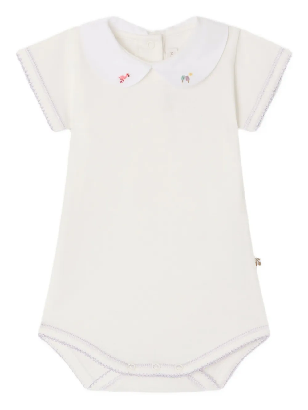 Bonpoint Body con colletto ricamato - Toni neutri