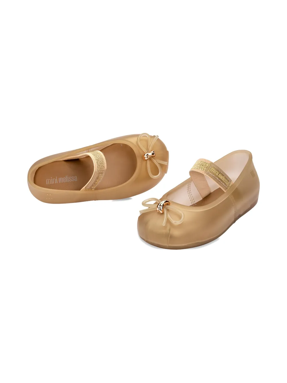Mini Melissa Sophie ballerina's met strikdetail Goud