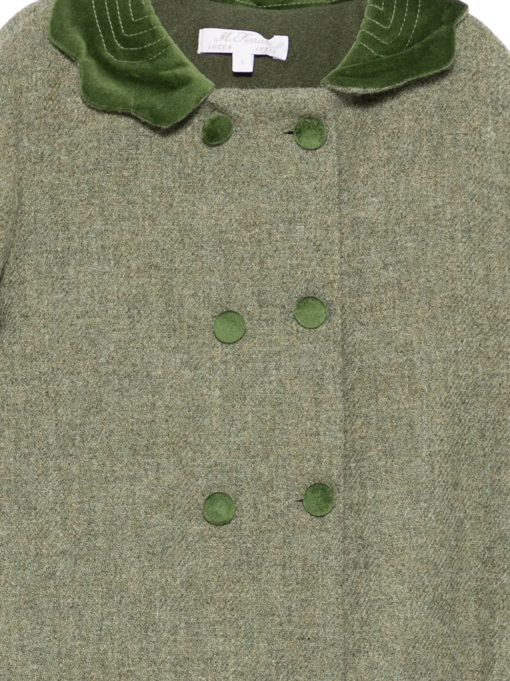 Mariella Ferrari Fluwelen jas met knopen Groen