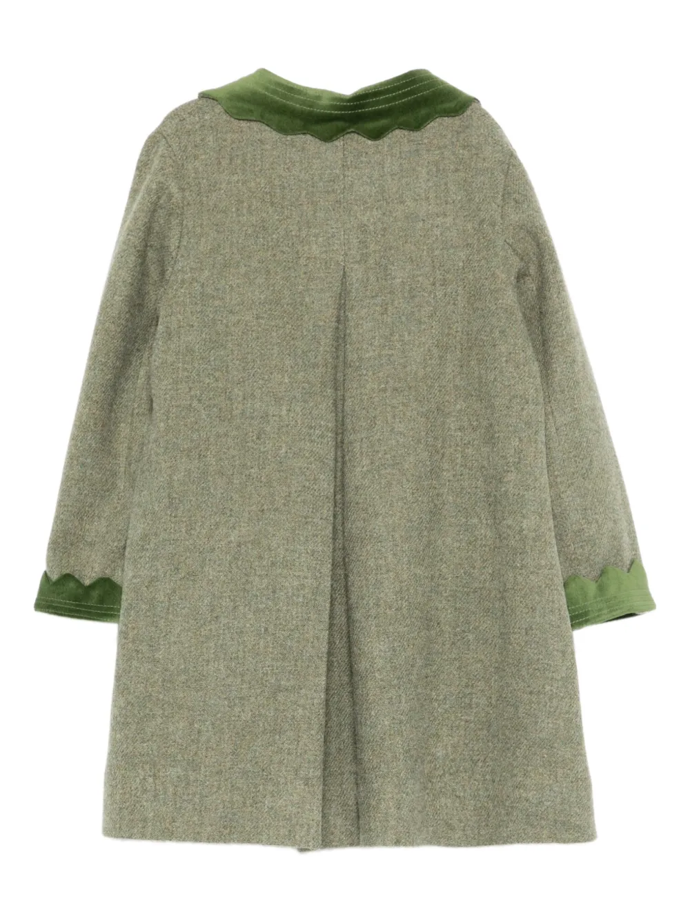 Mariella Ferrari Fluwelen jas met knopen Groen