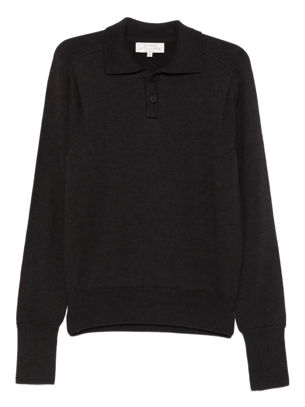 Studio Nicholson Sark polo two-button jumper | Brown | Image 1