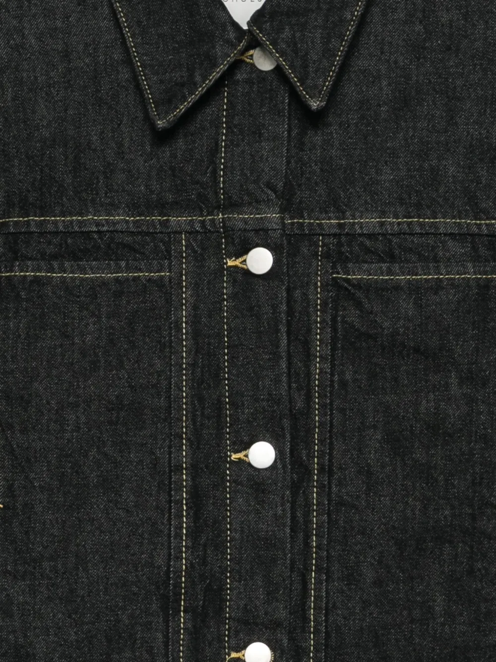 Studio Nicholson Collared Jacket With Contrast Stitching And Pockets In Black