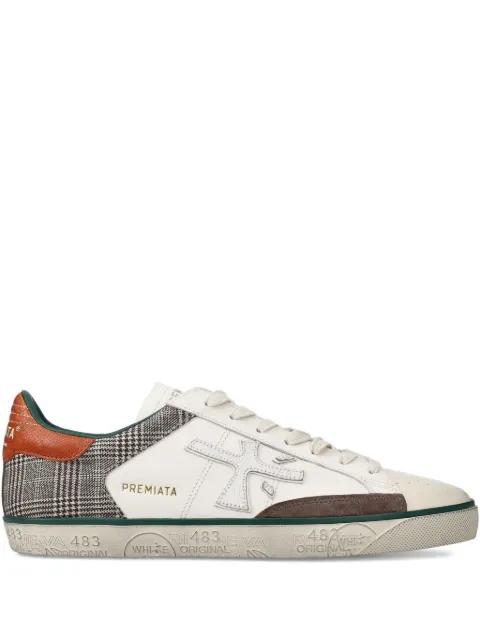 Premiata check panelled steven sneakers