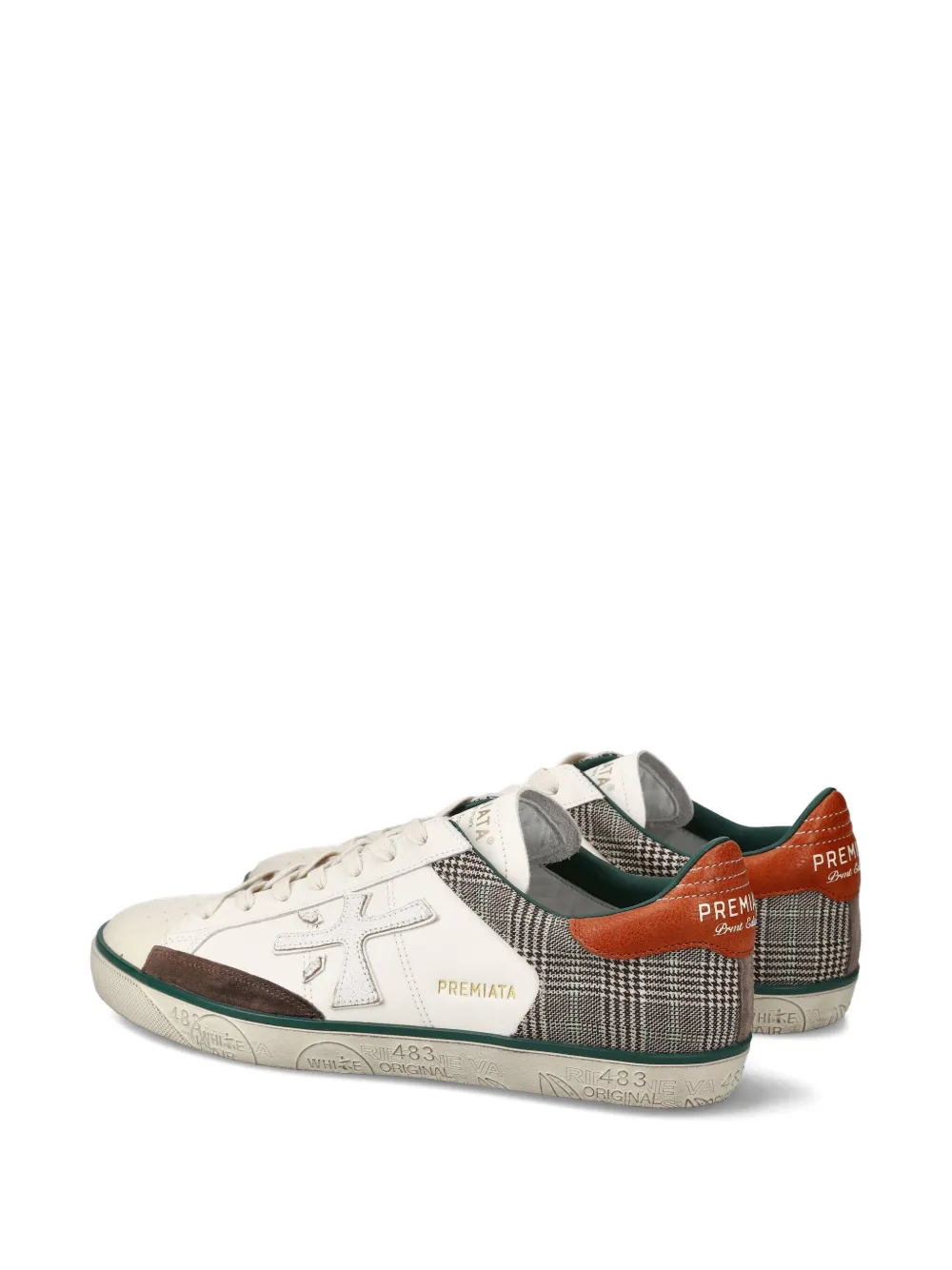 Premiata Steven geruite sneakers met vlakken Wit