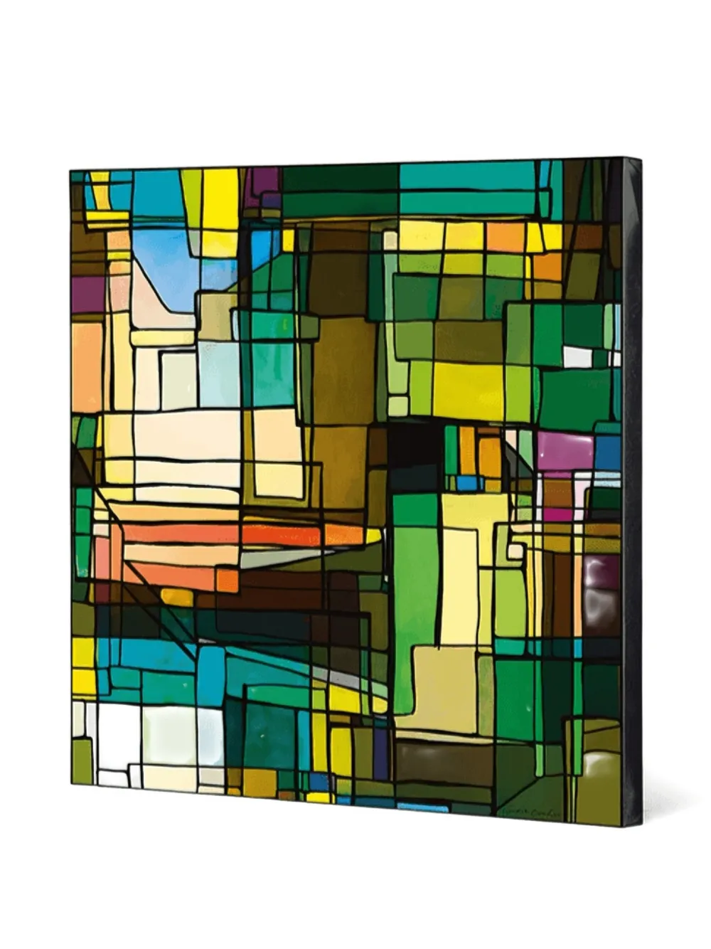 EGAN metropoli painting (70cm x 70cm) | Green | Image 1