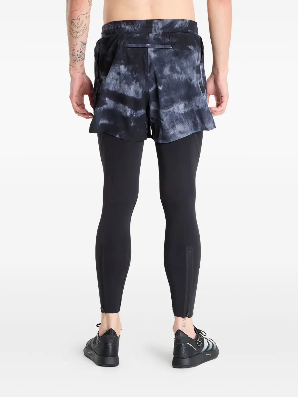 Y-3 Hardloopshorts met tie-dye print Zwart