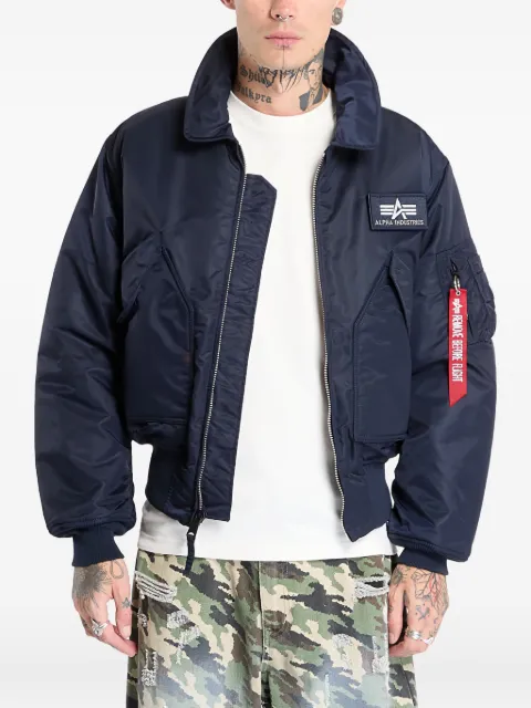 Alpha Industries CWU-45 Heritage zip leather bomber jacket