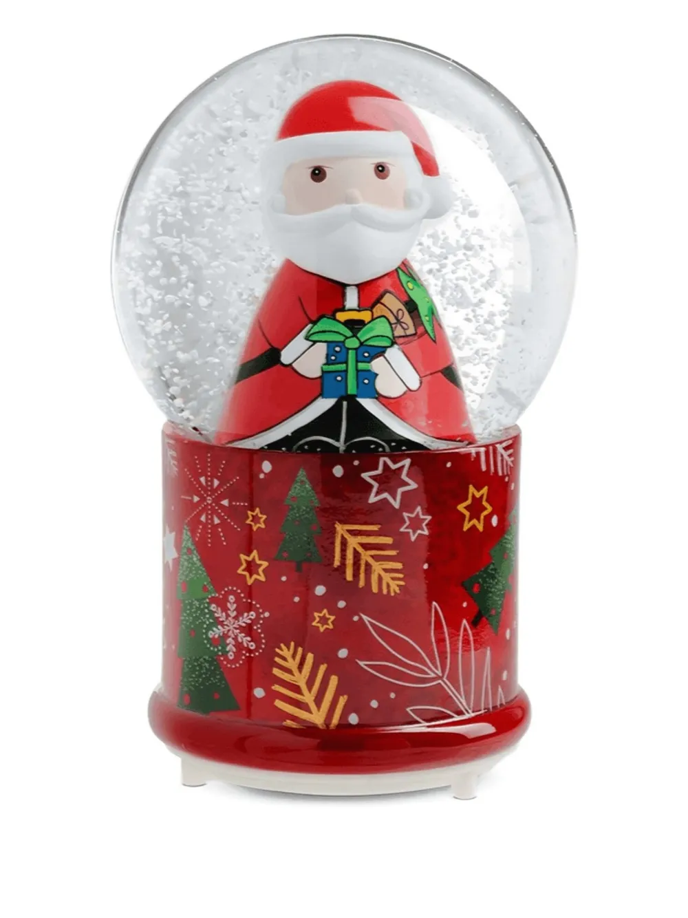 EGAN santa christmas snow globe (10cm x 16cm) | Red | Image 1