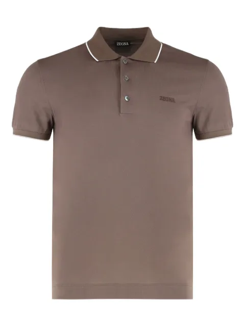 Zegna polo à ourlet incurvé