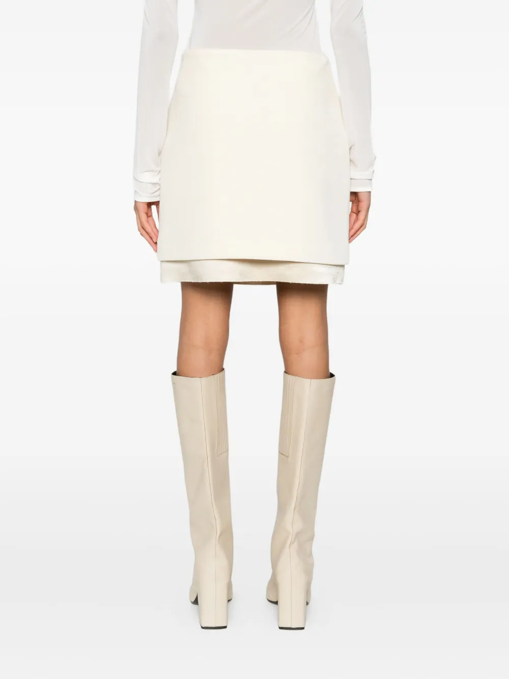 Jil Sander Layered Mini Skirt In Neutral
