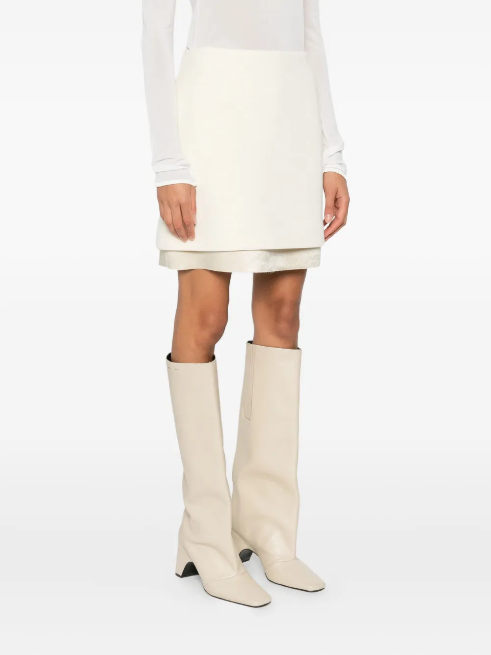 Jil Sander Layered Mini Skirt In Neutral