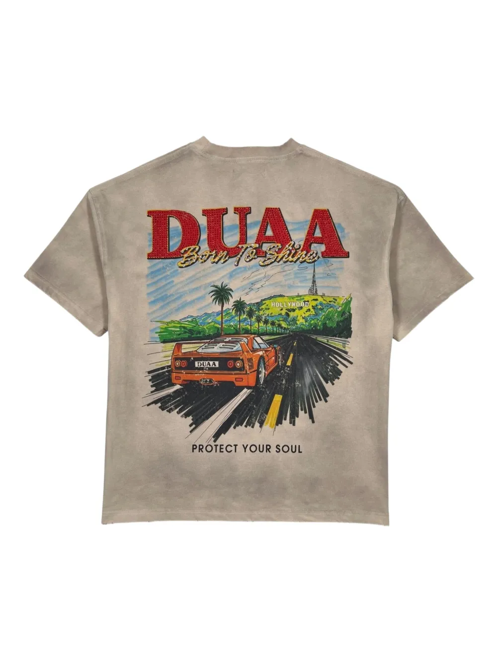 Duaa Hollywood graphic T-shirt - Beige