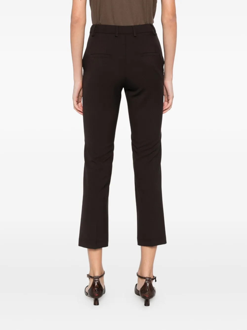 Rewind Button Trousers In Brown