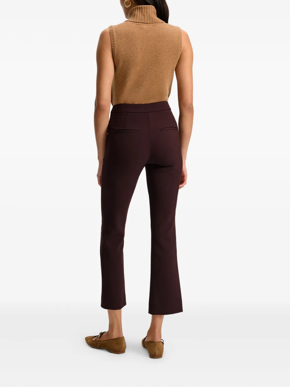 Veronica Beard Arte Kick-flare Pocket Trousers In Burgundy