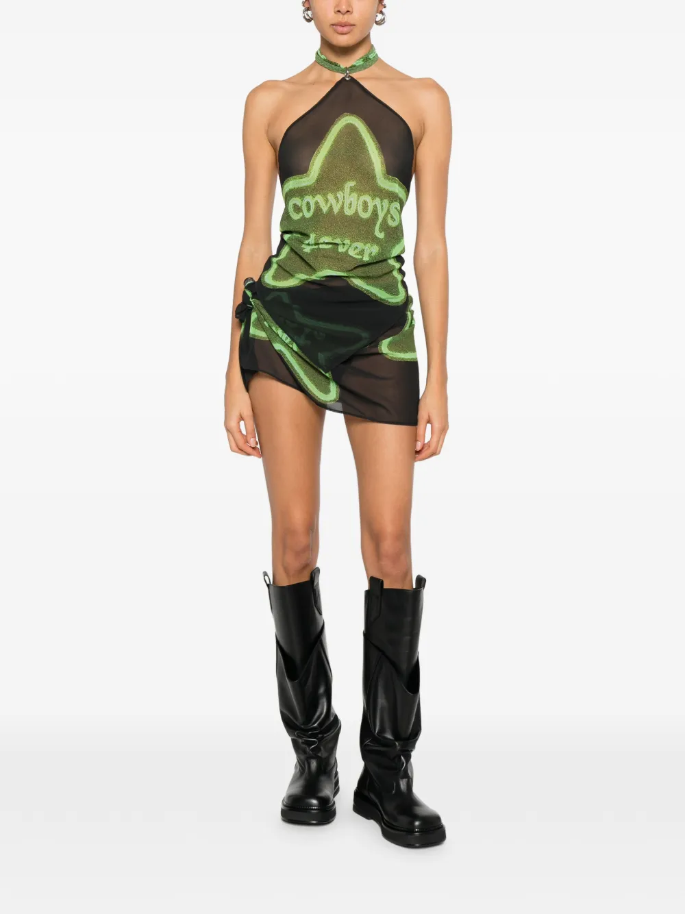 Cowboys of Habit 4ever star-graphic skirt set - Zwart