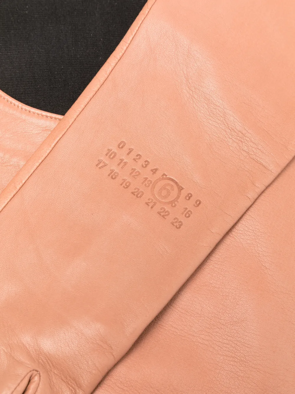 MM6 Maison Margiela Leren handschoenen met stempel Roze