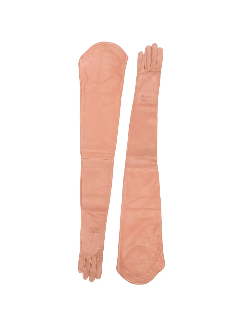 MM6 Maison Margiela stamped leather gloves - Rosa