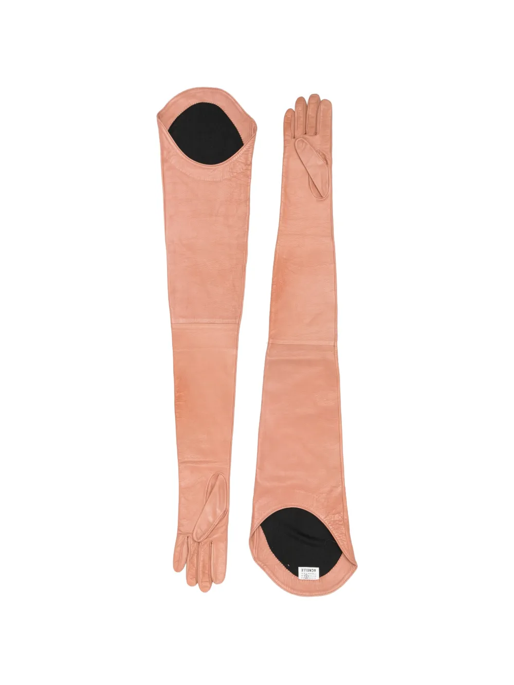 MM6 Maison Margiela Leren handschoenen met stempel Roze