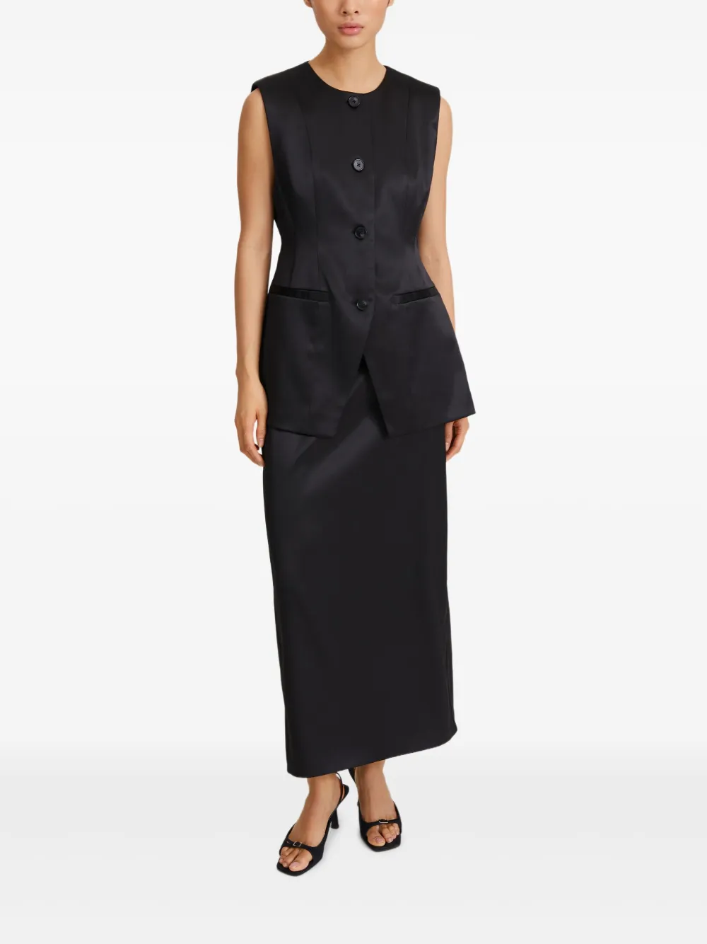 Stylein Balina Button Waistcoat In Black