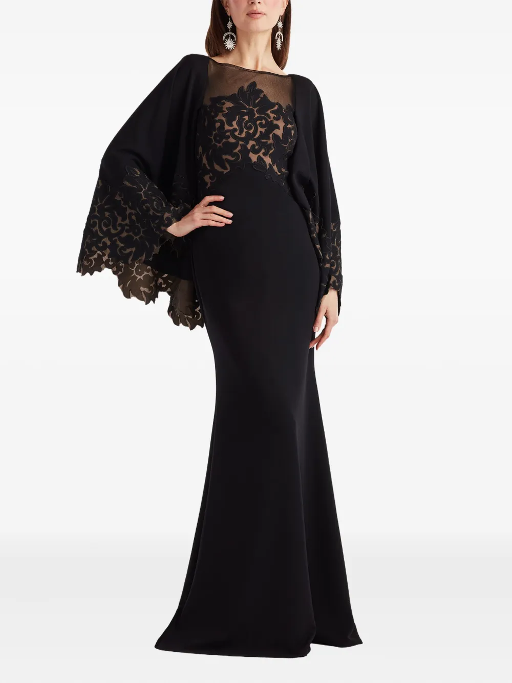 Tadashi Shoji Maxi-jurk met kant - Zwart